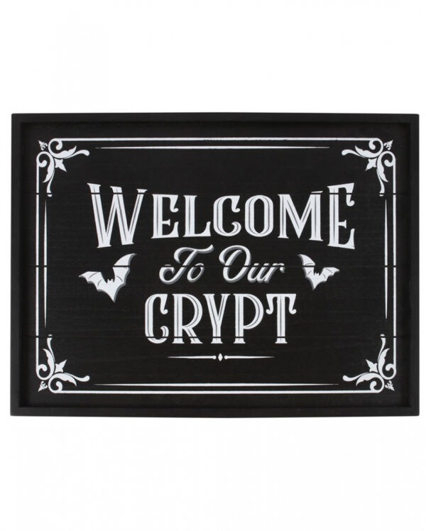 Welcome to our Crypt Wandschild 40cm  Halloween Deko