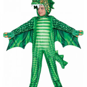 Kleinkinder Kostüm grüner Drache  für Karneval L (2-4 Jahre)