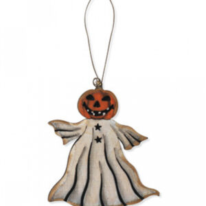 Holz Ornament Halloween Kürbisgeist 8cm als Mitbringsel
