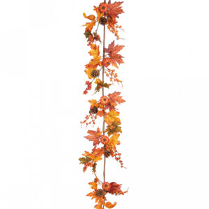 Herbst Girlande mit Blättern & Beeren 150cm ★