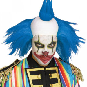Twisted Horror-Clown Perücke blau  Kostümzubehör