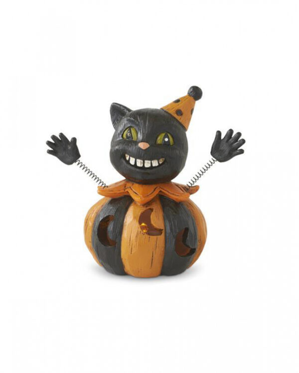 Vintage Halloween Kürbis Katze LED Figur 10cm JETZT ordern