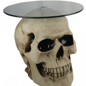 Totenschädel Tisch mit Glasplatte 56