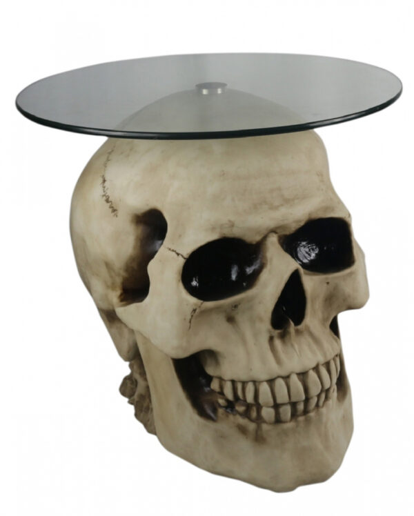 Totenschädel Tisch mit Glasplatte 56