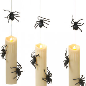 3er Set schwebende LED Kerzen mit Spinnen für ?