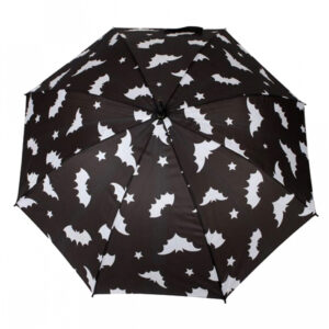 Schwarzer Regenschirm mit Fledermäusen als Motiv online kaufen