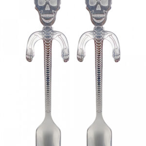 Silberne Skelett Teelöffel 2 St. für Halloween