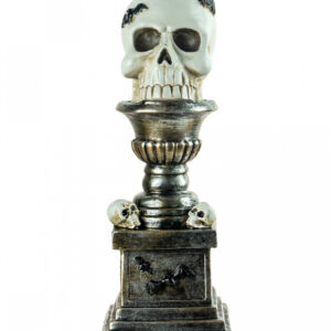 Totenkopf Urne mit Fledermäusen Dekofigur 28cm ★