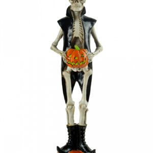 Skelett Figur mit Frack & Jack O'Lantern 36cm als Deko