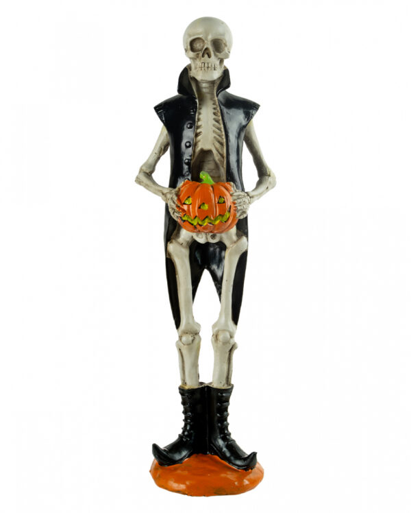 Skelett Figur mit Frack & Jack O'Lantern 36cm als Deko