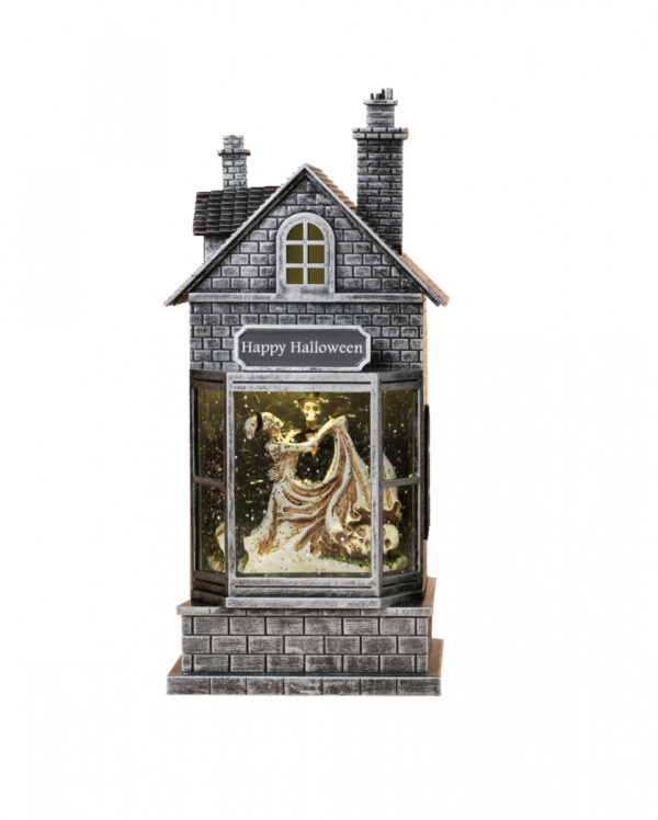 Leuchtendes Wasserhaus mit Skelett Hochzeitspärchen 27cm ✯