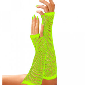Neon Grüne Fingerlose Netzhandschuhe ★