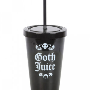 Schwarzer Goth Juice Getränkebecher mit Trinkhalm ★