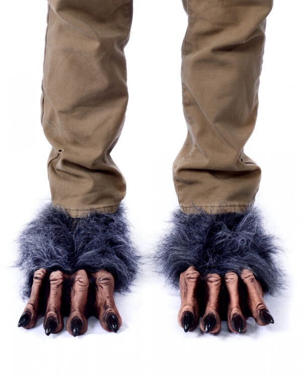Frostgraue Werwolf Füße als Schuhüberzieher & Kostümaccessoire