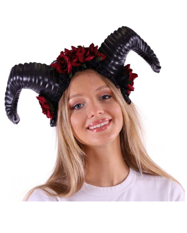 aries cosplay hoerner mit roten rosen aries cosplay horns with red roses 50483 01