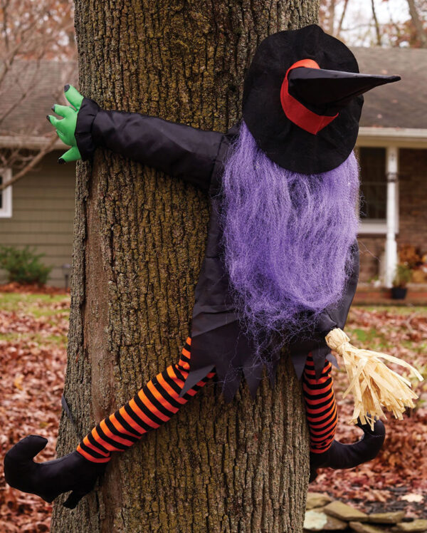 baum umarmende hexe deko wrong way witch tree hugger dont drink and fly halloween 52654