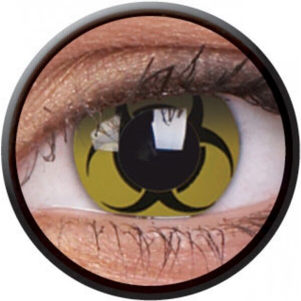 biohazard kontaktlinsen schwarz gelb