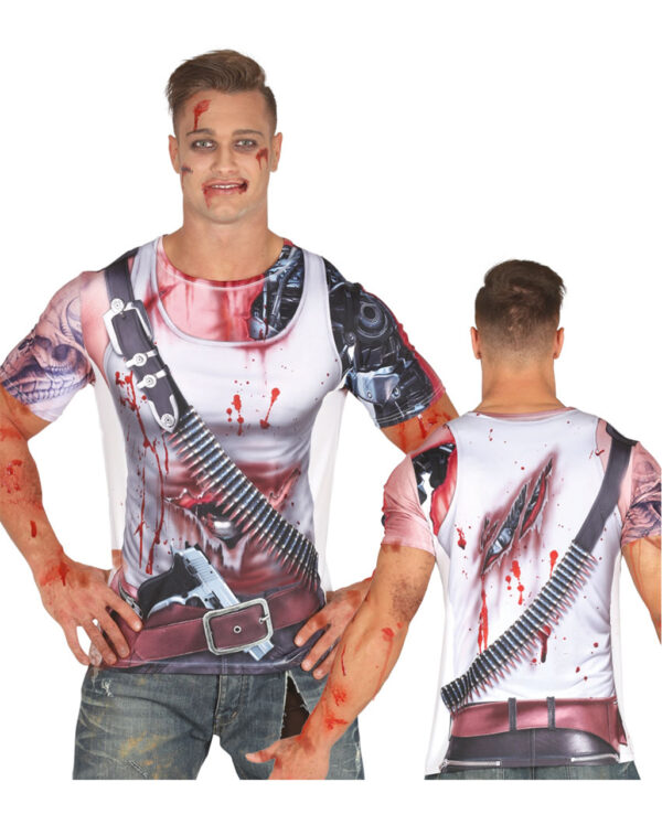 blutiger android tshirt science fiction kaempfer kostuem bloody cyber verkleidung 28700