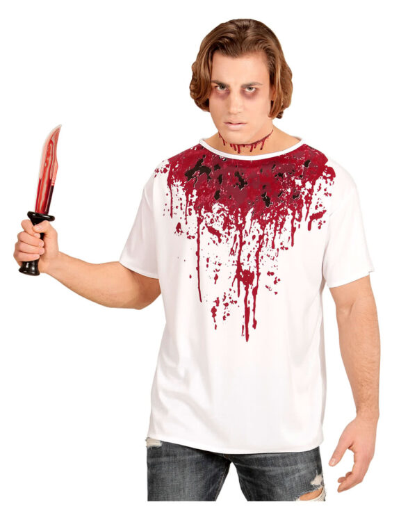 blutverschmiertes t shirt kostuemshirt gekoepft bloody slaughter shirt halloween 26978