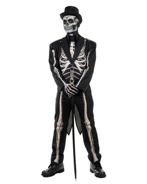 bone chillin herrenkostuem skelett anzug fuer herren halloween maennerverkleidung skeleton suit for men 26879