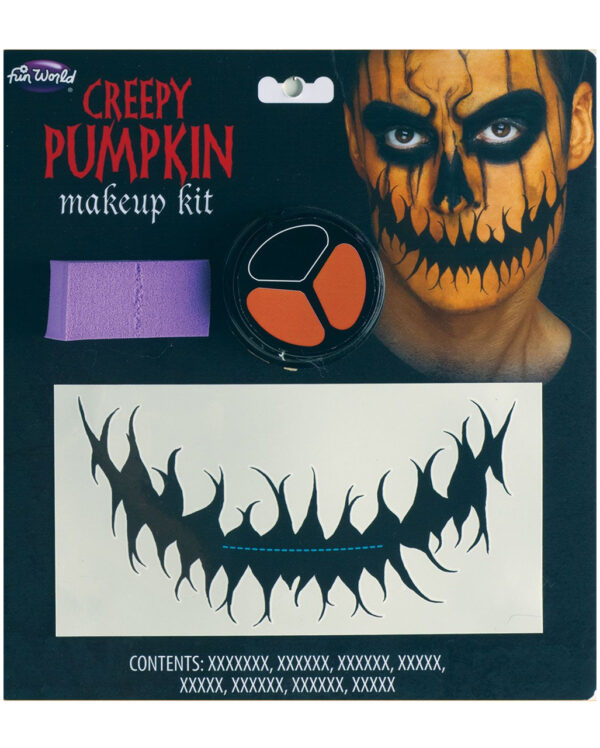 creepy pumpkin make up set gruseliger kuerbis make up set creepy pumpkin make up kit halloween schminke 54197