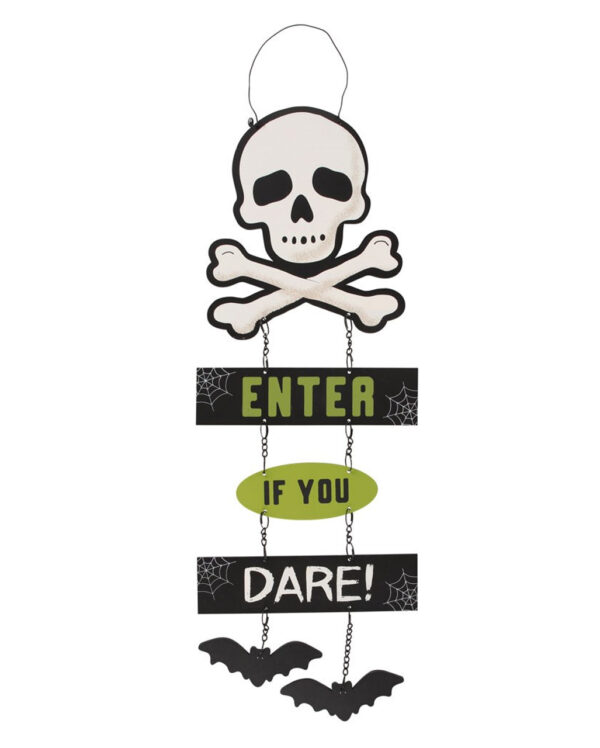enter if you dare halloween schild enter if you dare chain sign halloween deko 53143 01