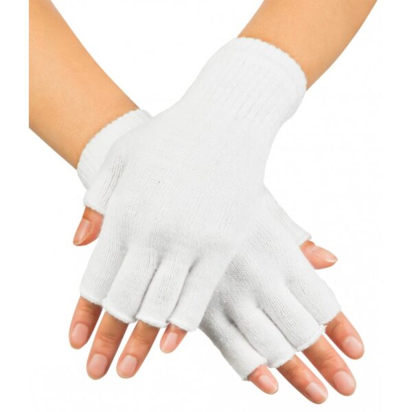 fingerlose handschuhe weiss