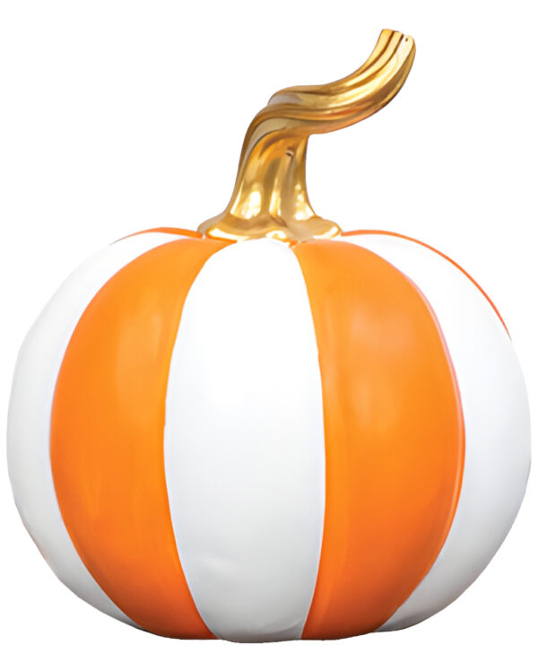 gestreifter halloween kuerbis orange weiss striped halloween pumpkin orange white edle halloween deko 55696 1