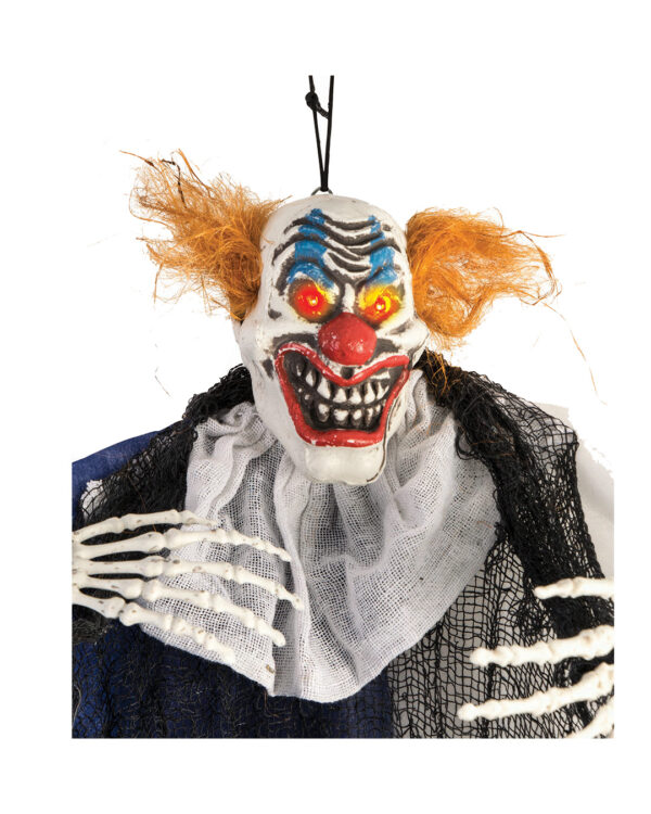 gruseliger horrorclown haengefigur mit lichteffekt 120cm creepy horror clown hanging figure with light effect 120cm halloween dekoration halloween props 39769