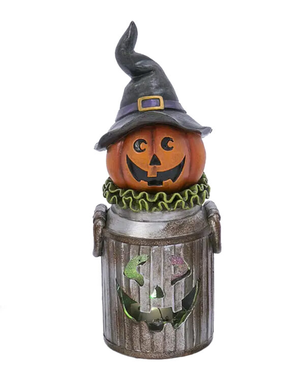 halloween kuerbis in leuchtender milchkanne 18cm halloween pumpkin on galvanized milk can halloween deko 54324