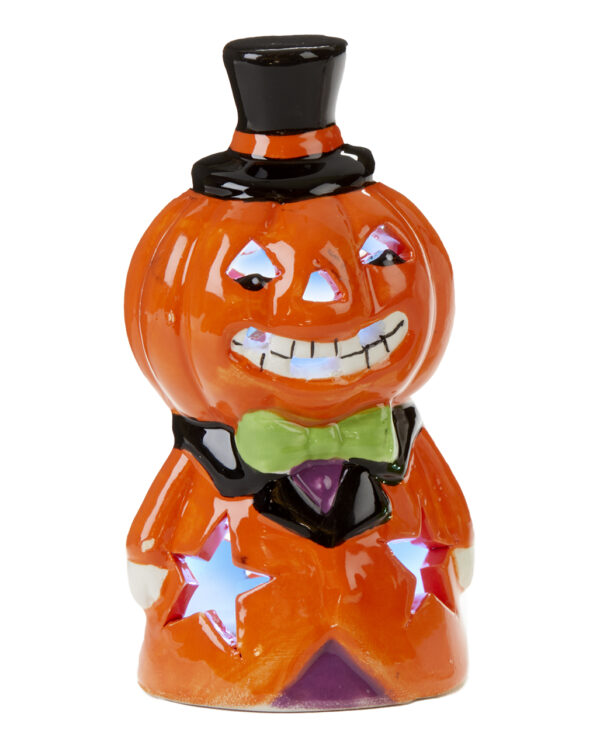 halloween kuerbis maennchen led laterne 11cm pumpkin gentleman lantern halloween dekoration und homeware 53688