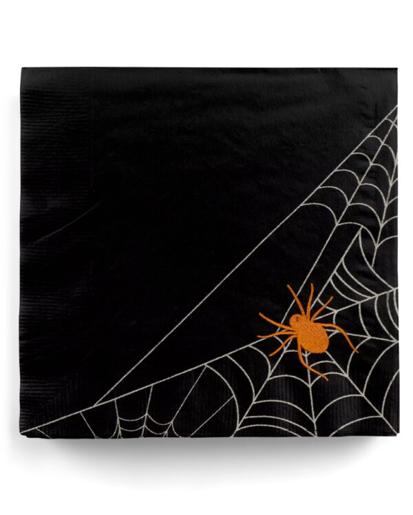 halloween stoffserviette spooky spinne halloween cloth napkin spooky spiderweb halloween homeware 53109 01