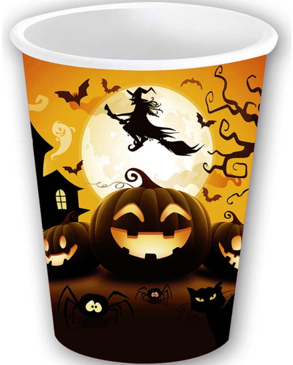 happy halloween kuerbis pappbecher gross happy halloween pumpkin paper cups big halloween deko kinder 53199
