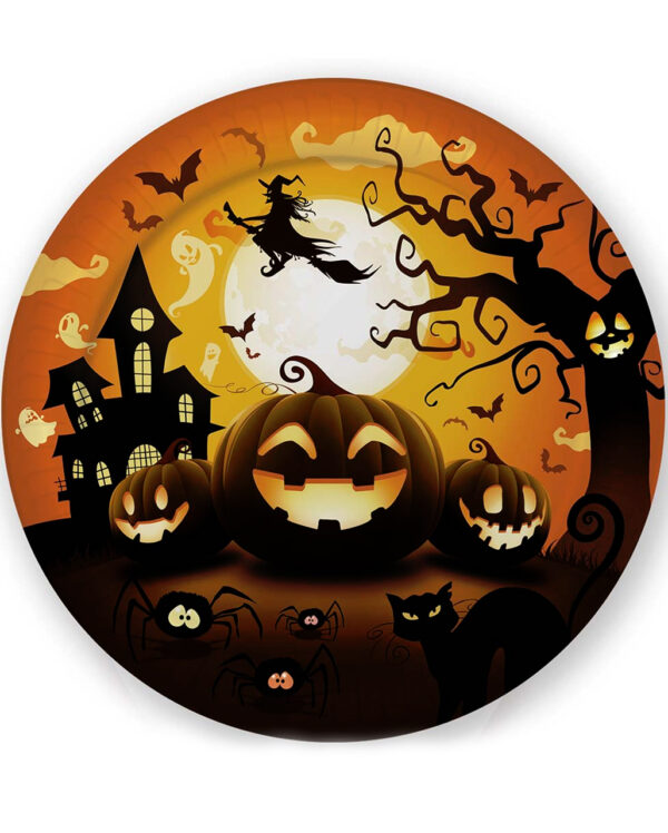 happy halloween kuerbis pappteller happy halloween pumpkin paper plate halloween deko kinder 53194