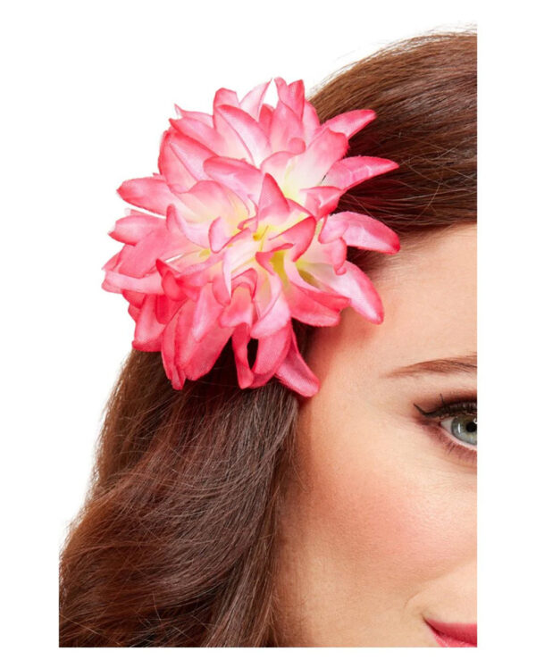 hawaii blumen haarclip rosa floral hair clip fancy dress accessory 37284 001