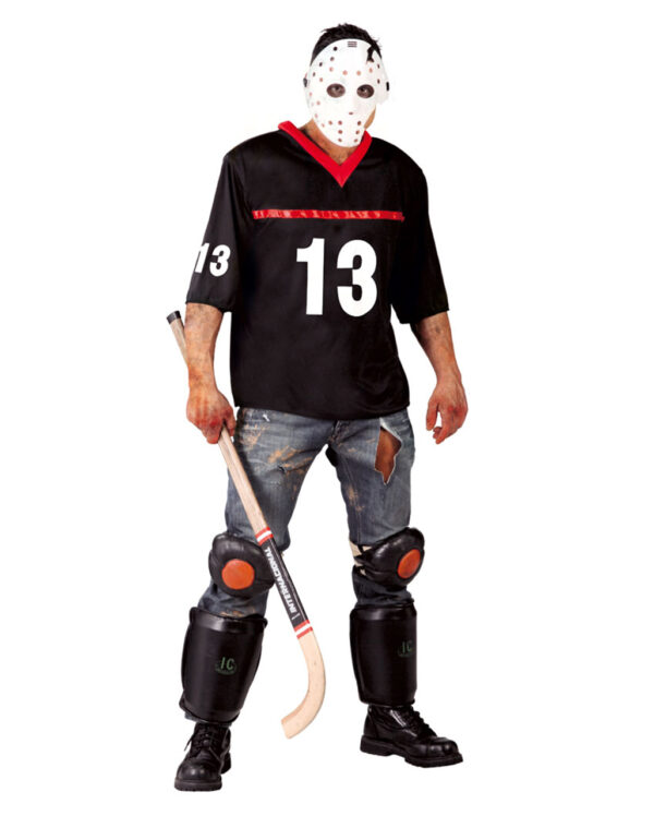 hockey spieler kostuem mit maske sportler verkleidung fuer halloween dead hockey player costume 26488