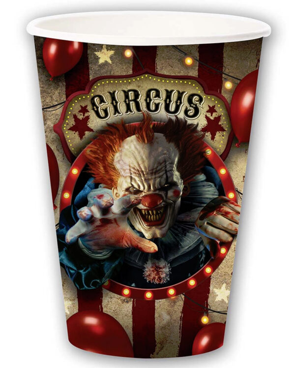 horrorclown circus pappbecher gross horror clown circus paper cup big horror zirkus dekoration 53174