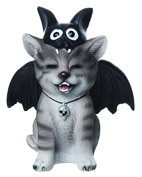 katze im fledermauskostuem dekofigur 11cm cat in bat costume figure verkleidete halloween katze 55746 1