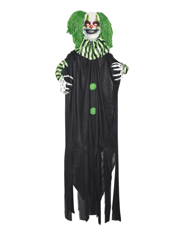 killer clown mit gruenen haaren und led augen killer clown with green hair and led eyes halloween deko 50205 01