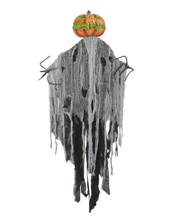 kuerbis vogelscheuche im fetzenkleid mit led spooky pumpkin scarecrow with led 50206 01