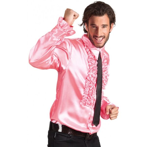 party rueschenhemd rosa