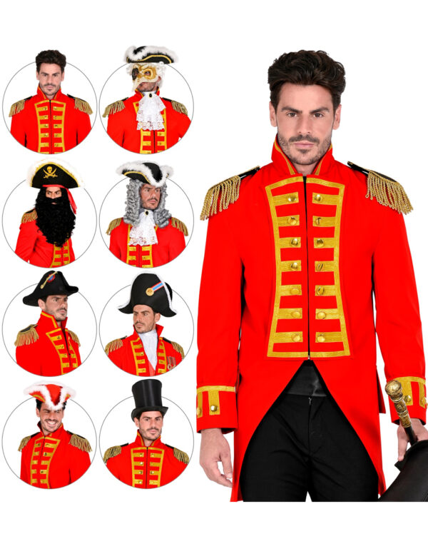 roter paradefrack mit epauletten rote uniformjacke rote gardeuniform historische kostuemjacke 54406 01