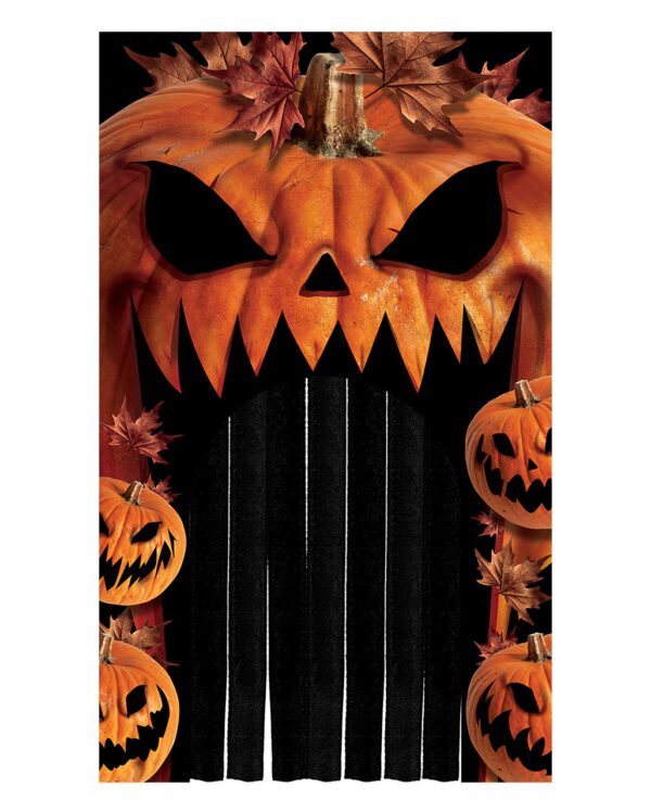 scary halloween kuerbis tuer vorhang scary halloween pumpkin door curtain halloween tuerdeko kuerbis 55472