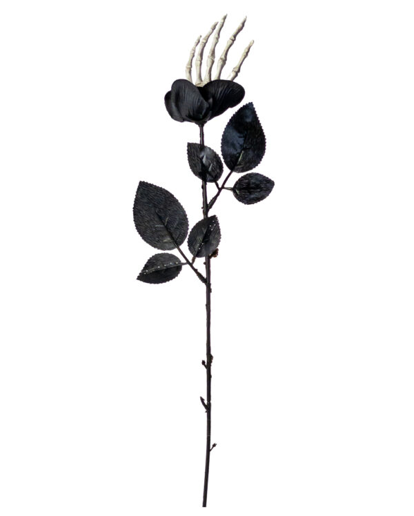 schwarze rose mit skeletthand schwarze rose mit knochenhand black rose with skeleton hand 52610 03