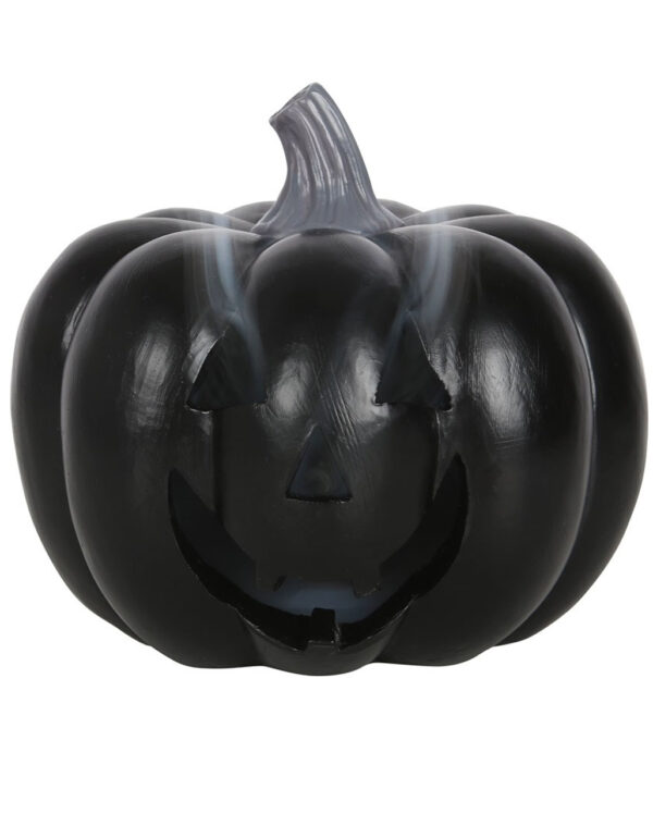schwarzer halloween kuerbis raeucherstaebchenhalter black halloween pumpkin incense cone holder gothic deko 54279 01