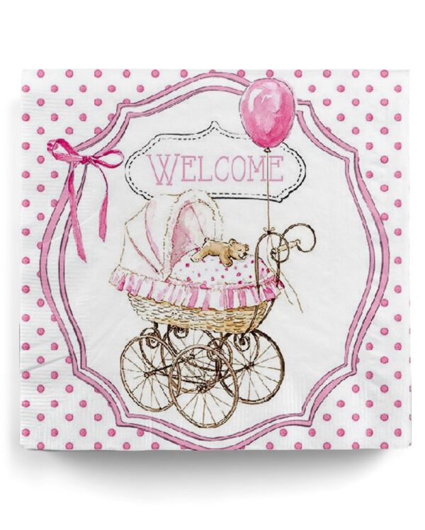 servietten welcome pink 20st baby party und babyshower servietten baby gender reveal party napkins 503370 2