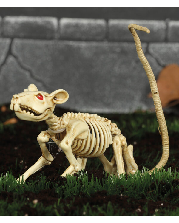 skelett ratte 20cm ungeziefer dekoration knochengerippe halloween deko skeleton rat 35974