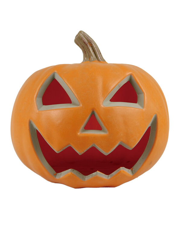 spooky halloween kuerbis mit licht 23cm halloween und horror dekoration onlineshop spooky halloween pumpkin with light 55001 01