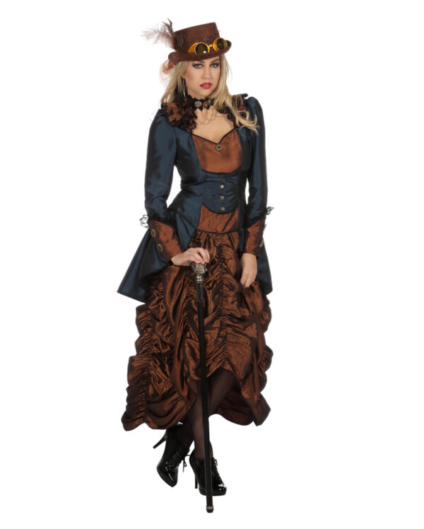 steampunk damen kostuem premium viktorianisches kostuemkleid neofuturistin verkleidung 36477