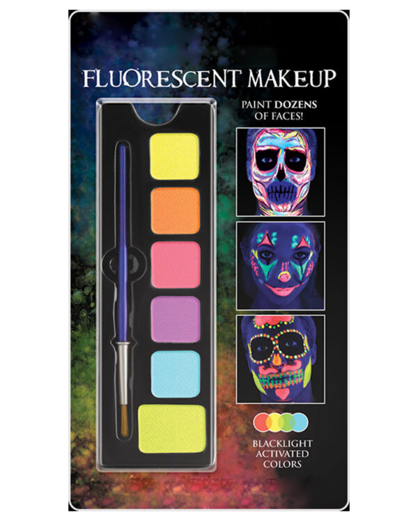 uv neon make up palette halloween und faschings schminke uv neon makeup 53618